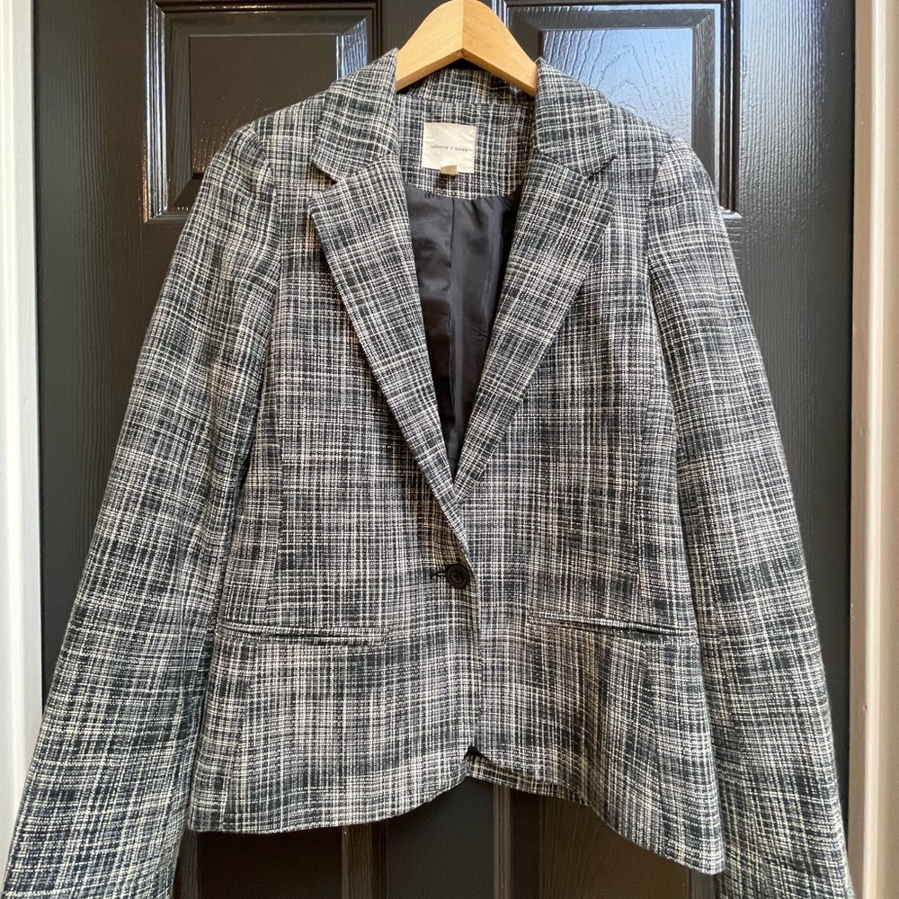 Silence + Noise Urban Outfitters Black and White Plaid Blazer S